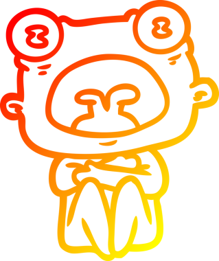 Bir insan tarafından çizilmiş garip bir uzaylının sıcak çizgi çizimi.