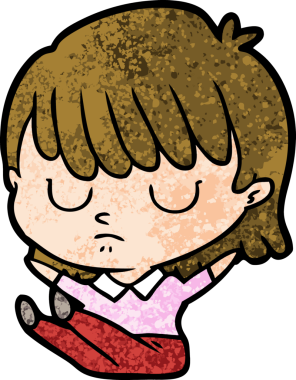 Bir insan tarafından çizilmiş karikatür kadın.