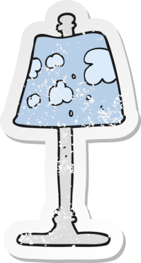 Bir insan tarafından çizilmiş çizgi film lambasının gerilimli yapıştırması.