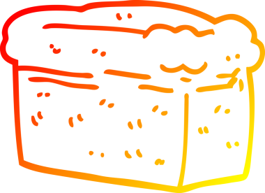 Bir insan tarafından çizilmiş bir somun ekmeğin sıcak çizgi çizimi