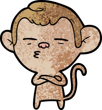 bir insan tarafından çizilmiş şüpheli maymun çizgi filmi