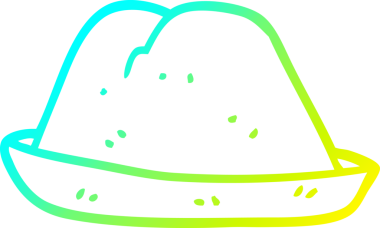 Bir insanın çizdiği çizgi film şapkasının soğuk gradyan çizgisi.