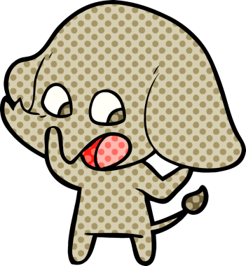 Bir insan tarafından çizilmiş şirin bir fil.