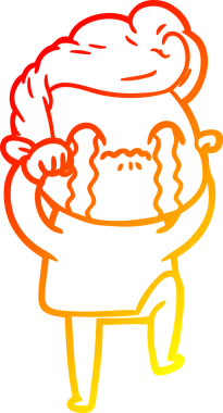 Bir insan tarafından çizilmiş ağlayan bir çizgi film karakteri çizimi.