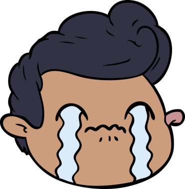 Bir insan tarafından çizilmiş ağlayan çocuk.