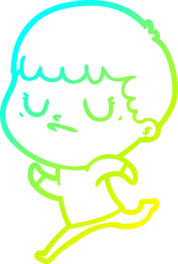 Bir insan tarafından çizilmiş soğuk gradyan çizgi film karakteri.