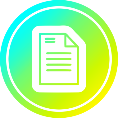 bir insan tarafından serin gradyan bitiş ile resmi belge dairesel simgesi