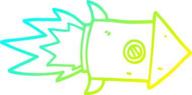 Bir insan tarafından çizilmiş bir uzay roketinin soğuk gradyan çizgisi