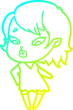 Soğuk gradyan çizgisi, bir insan tarafından çizilmiş şirin bir vampir kız çizgi filmi.