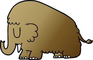 Bir insan tarafından çizilmiş mamut çizgi filmi.