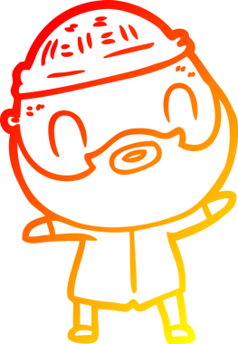 Bir insan tarafından çizilmiş sakallı bir adamın sıcak çizgi çizimi.