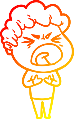 Bir insan tarafından çizilmiş kızgın bir adamın çizgi film çizimi.