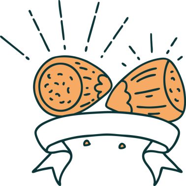 Bir insan tarafından çizilmiş fındık dövmeli parşömen.