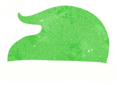 Bir insan tarafından çizilmiş Noel Baba şapkası.