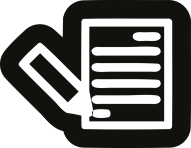 bir insan tarafından çizilmiş belge ve kalem simgesi