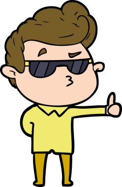 Bir insan tarafından çizilmiş havalı bir çizgi film.