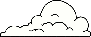 Bir insan tarafından çizilmiş beyaz büyük bulutların karalamaları.