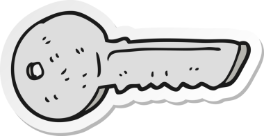 Bir insan tarafından çizilmiş çizgi film kapısının anahtarı.