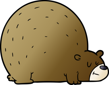 Bir insan tarafından çizilmiş çizgi film ayısı.