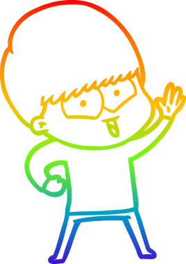 gökkuşağı gradyan çizgi çizimi bir insan tarafından çizilmiş mutlu bir çocuk