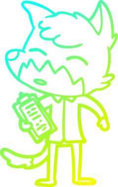 Bir insan tarafından çizilmiş bir tilki çizgi çizimi.