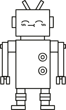 Bir insan tarafından çizilmiş robot çizimi