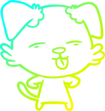 Bir insan tarafından çizilmiş bir çizgi film köpeğinin soğuk çizgi çizimi.