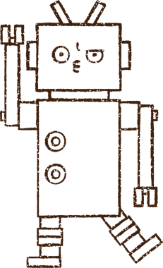 Robot Kömür Bir insan tarafından çizilmiş