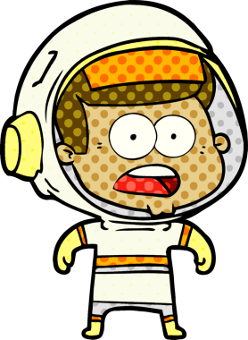 Karikatür bir insan tarafından çizilen astronotu şaşırttı.