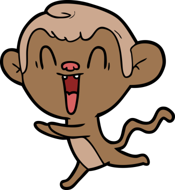 Bir insan tarafından çizilmiş gülen maymun çizgi filmi