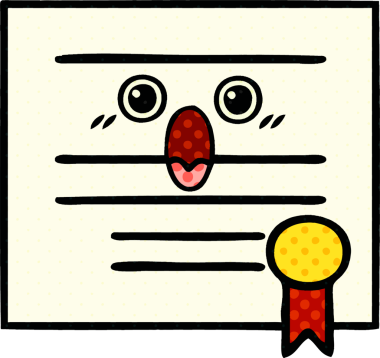 Bir insan tarafından çizilmiş mezuniyet diplomasının çizgi romanı.