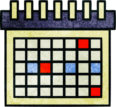 Bir insan tarafından çizilmiş çalışma takviminin retro grunge desen karikatürü