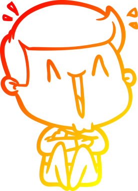 Bir insan tarafından çizilmiş mutlu bir adamın çizgi çizimi.