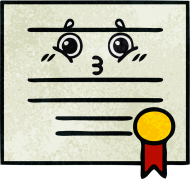 Bir insan tarafından çizilmiş mezuniyet diplomasının retro grunge dokusu.