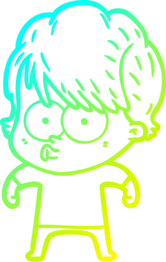 Bir insan tarafından çizilmiş bir karikatür kadın çizimi.