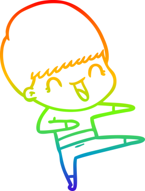 gökkuşağı gradyanı çizimi bir insan tarafından çizilmiş mutlu bir çizgi film çocuğu