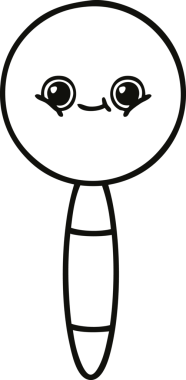 Bir insan tarafından çizilmiş bir büyüteç çizgi çizimi