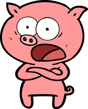 Bir insan tarafından çizilmiş domuz bağırması.