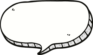 bir insan tarafından çizilmiş çizgi roman tarzı konuşma balonu