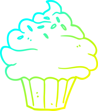 Soğuk gradyan çizgisi bir insan tarafından çizilmiş bir kek.