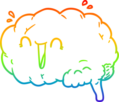 gökkuşağı gradyan çizgi çizimi bir insan tarafından çizilmiş bir çizgi beyin