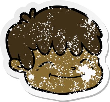 Bir insan tarafından çizilmiş karikatür erkek yüzü.