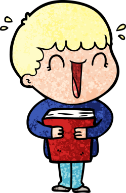 Bir insan tarafından çizilmiş gülen karikatür adamı.