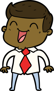 Bir insan tarafından çizilmiş gülen çizgi film adamı.