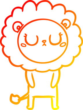 Bir insan tarafından çizilmiş karikatür aslanının sıcak çizgi çizimi