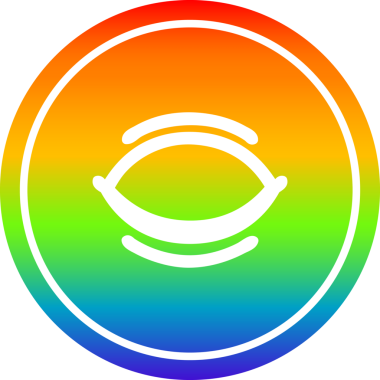 Gökkuşağı gradyan bir insan tarafından çizilmiş kapalı göz dairesel simgesi