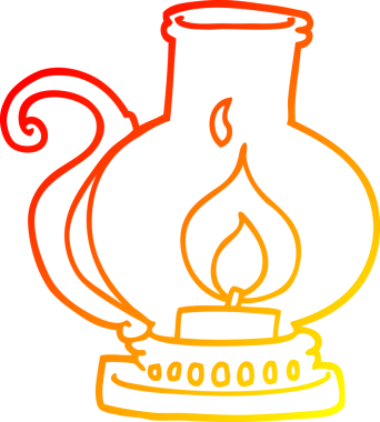 Bir insan tarafından çizilmiş çizgi film fenerinin sıcak gradyan çizimi