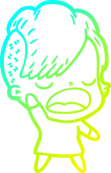 Bir insan tarafından çizilmiş havalı bir hippi kızın soğuk gradyan çizimi.