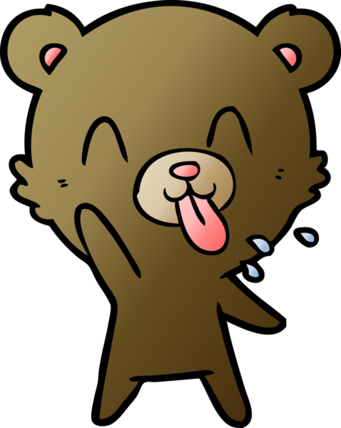 Bir insan tarafından çizilmiş kaba çizgi film ayısı.