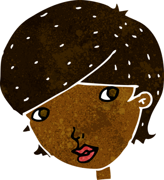 Bir insan tarafından çizilmiş karikatür dostu kadın.